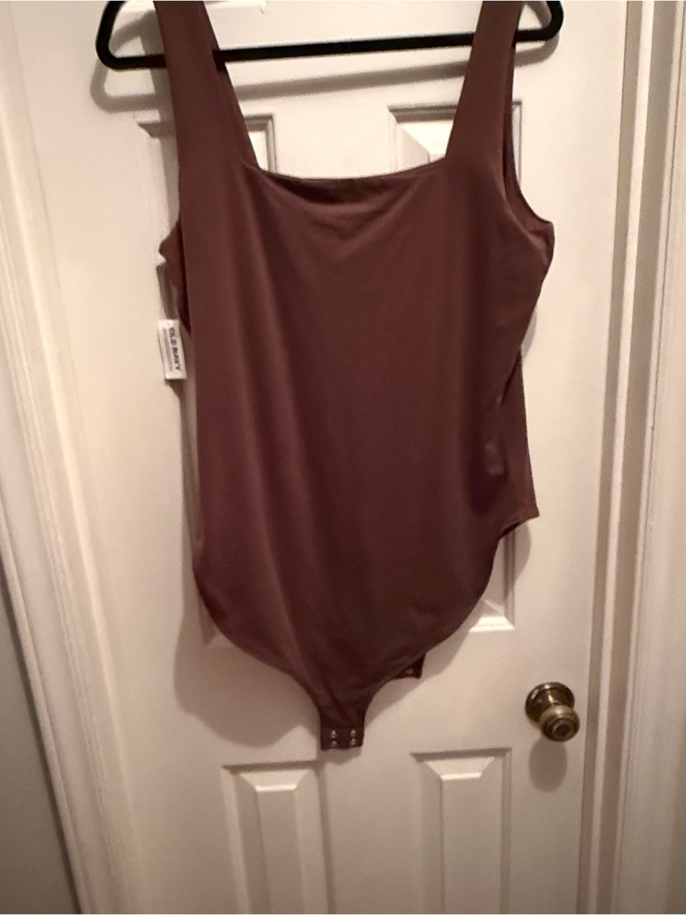 NWT Old Navy Brown Square Neck Bodysuit XL Sleek Stretch Sleeveless Trendy - Picture 6 of 7